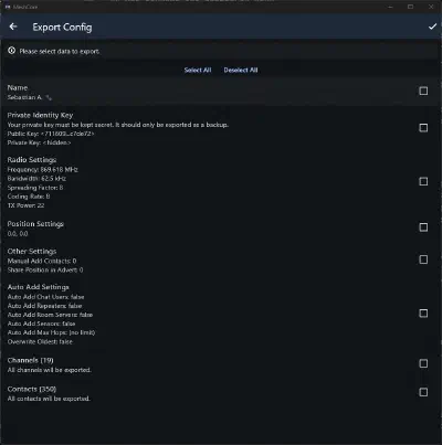 export-config