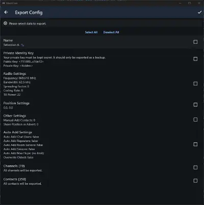 export-config