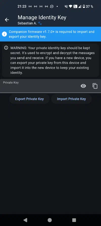 Manage Identity Key