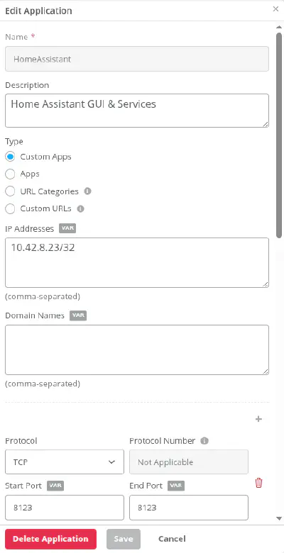 HomeAssistant Application